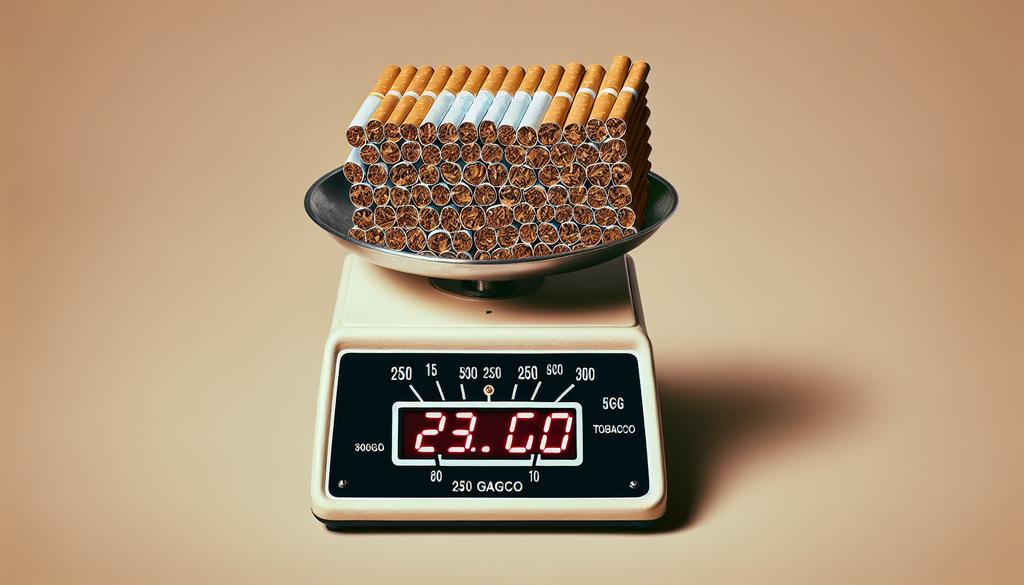 "Image illustrant la quantité de cigarettes pouvant être fabriquées avec 250g de tabac, pour optimiser votre consommation de tabac"