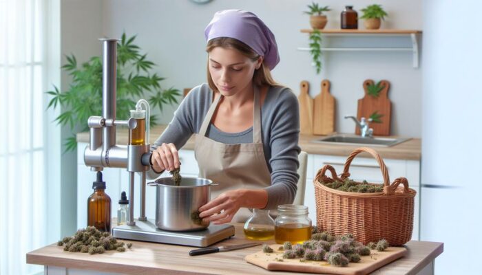 Alt text : "Guide pas à pas pour fabriquer de l'huile CBD à partir de fleurs CBD chez soi"