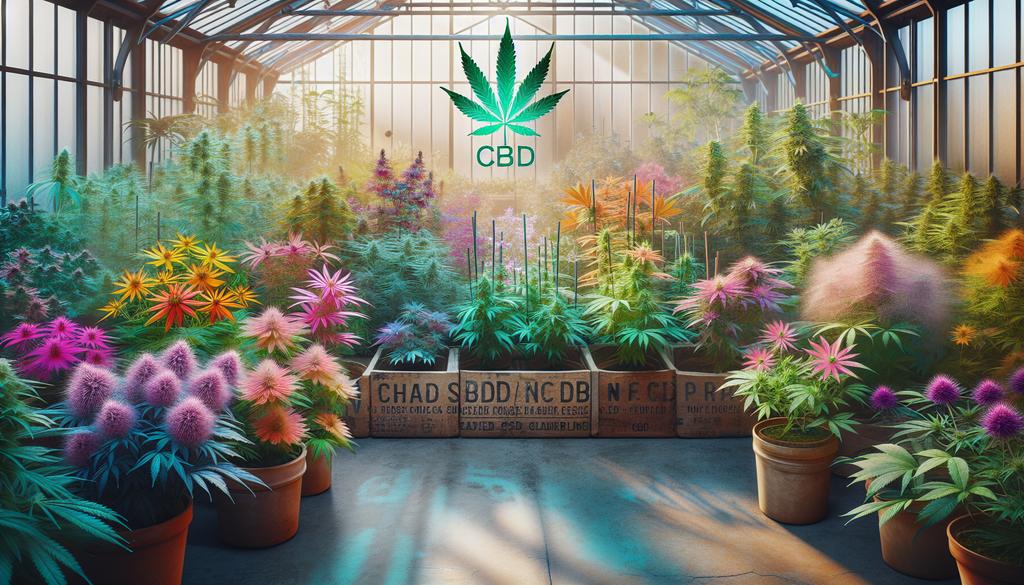 "Image illustrant des fleurs de CBD en pleine croissance dans un jardin domestique"