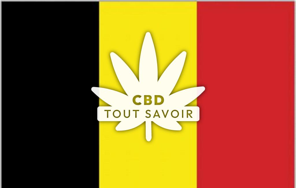 Drapeau Belgique avec feuille Cannabis CBD