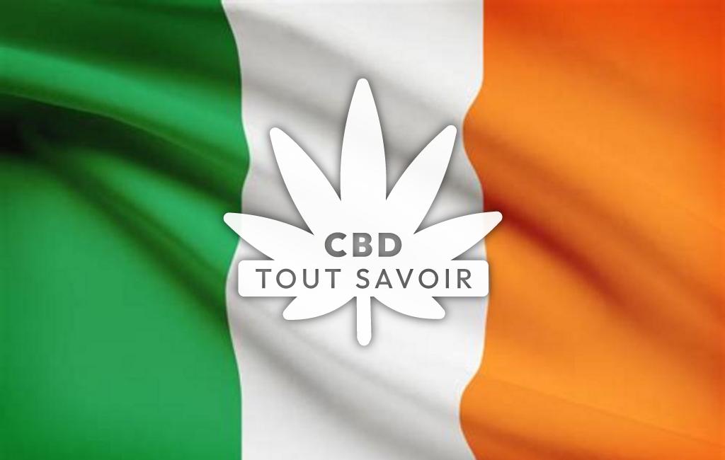 Drapeau Irlande avec feuille Cannabis CBD