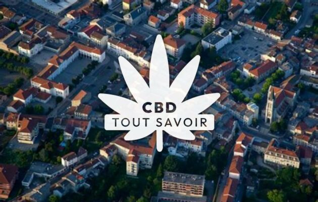 Village à Amberieu-en-Bugey avec feuille Cannabis CBD