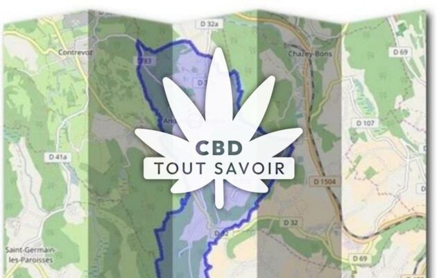 Village à Andert-Et-Condon avec feuille Cannabis CBD