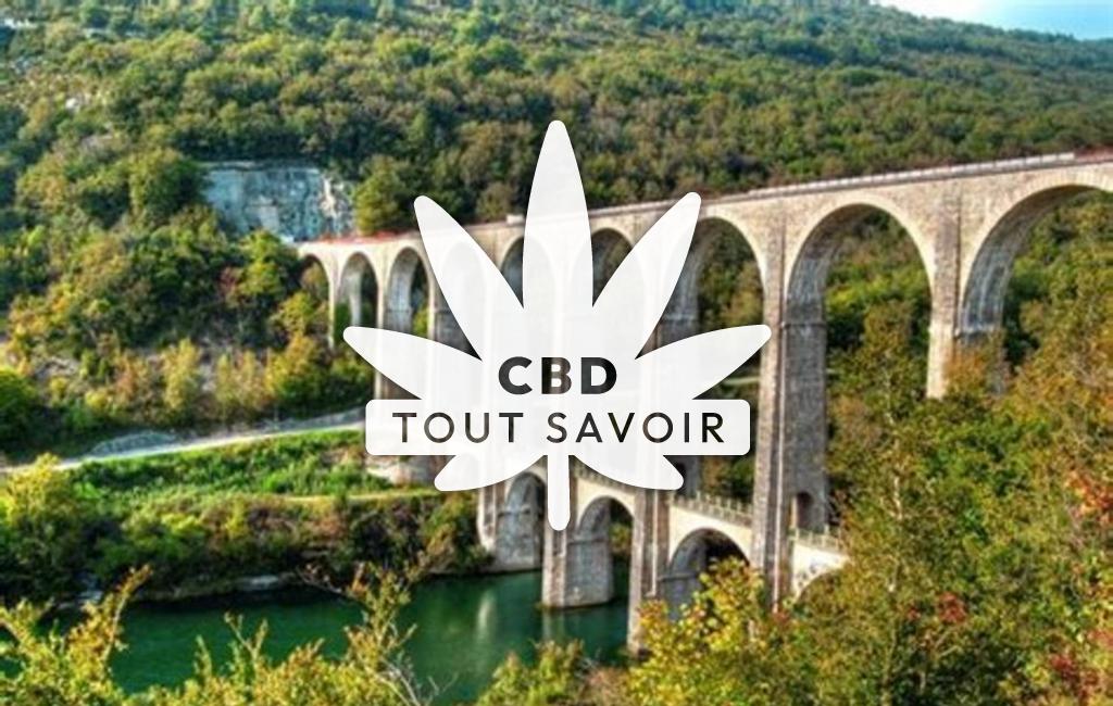 Village à Bolozon avec feuille Cannabis CBD