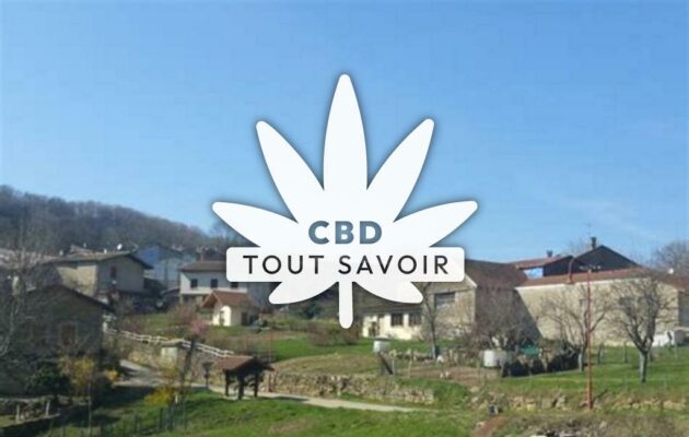 Village à Boyeux-Saint-Jerome avec feuille Cannabis CBD