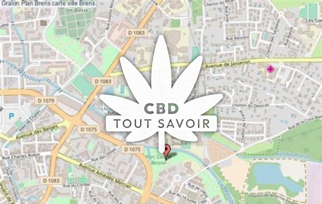 Village à Brens avec feuille Cannabis CBD