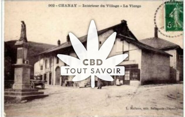 Village à Chanay avec feuille Cannabis CBD