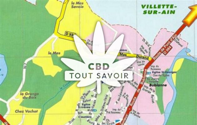 Village à Chatillon-la-Palud avec feuille Cannabis CBD