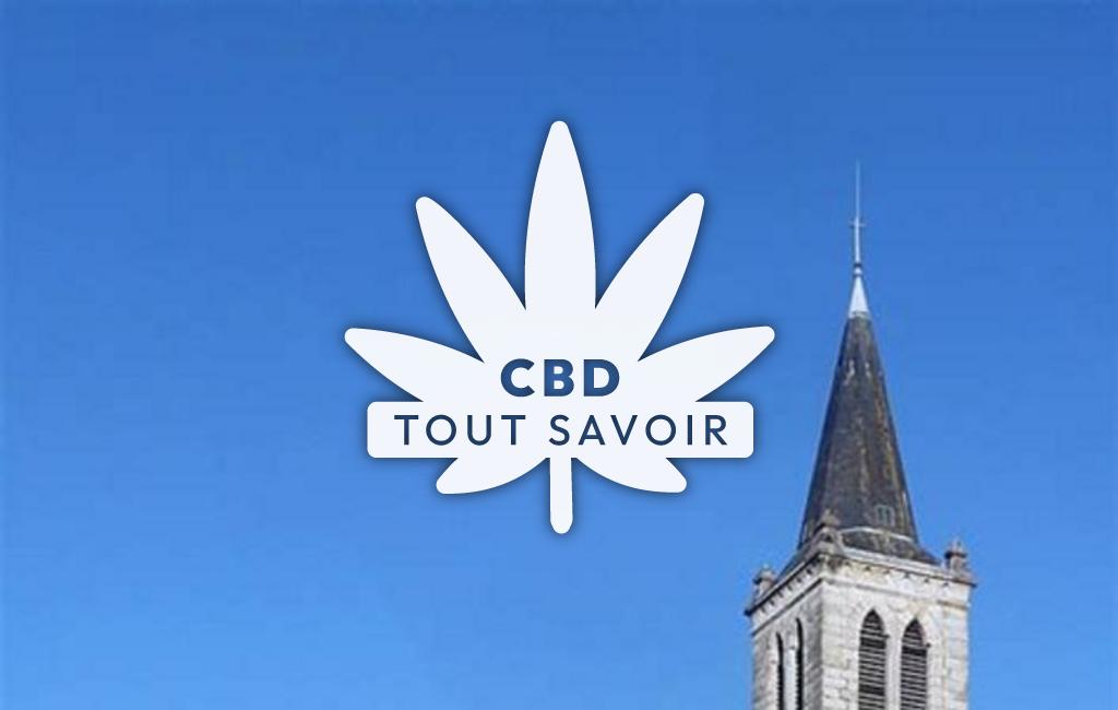 Village à Chazey-Bons avec feuille Cannabis CBD