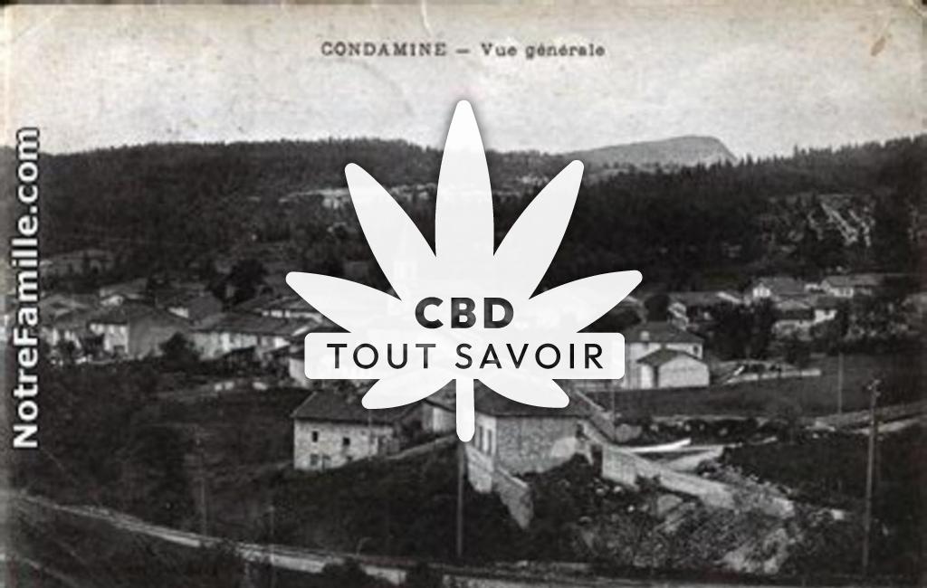 Village à Condamine avec feuille Cannabis CBD