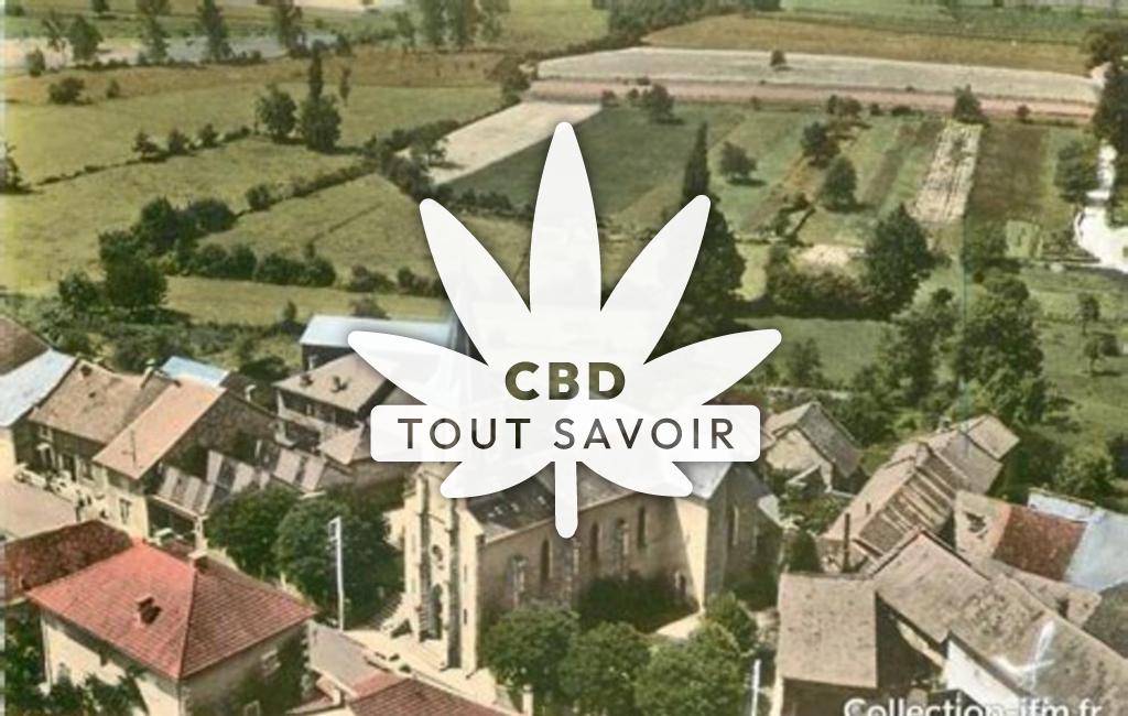 Village à Contrevoz avec feuille Cannabis CBD