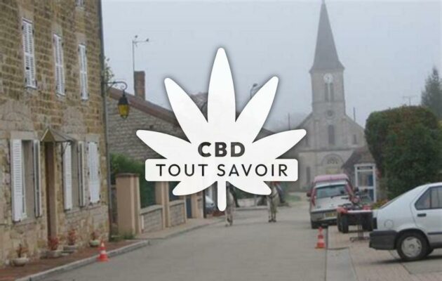 Village à Cormoz avec feuille Cannabis CBD