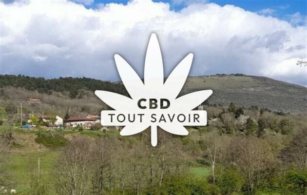 Village à Courmangoux avec feuille Cannabis CBD