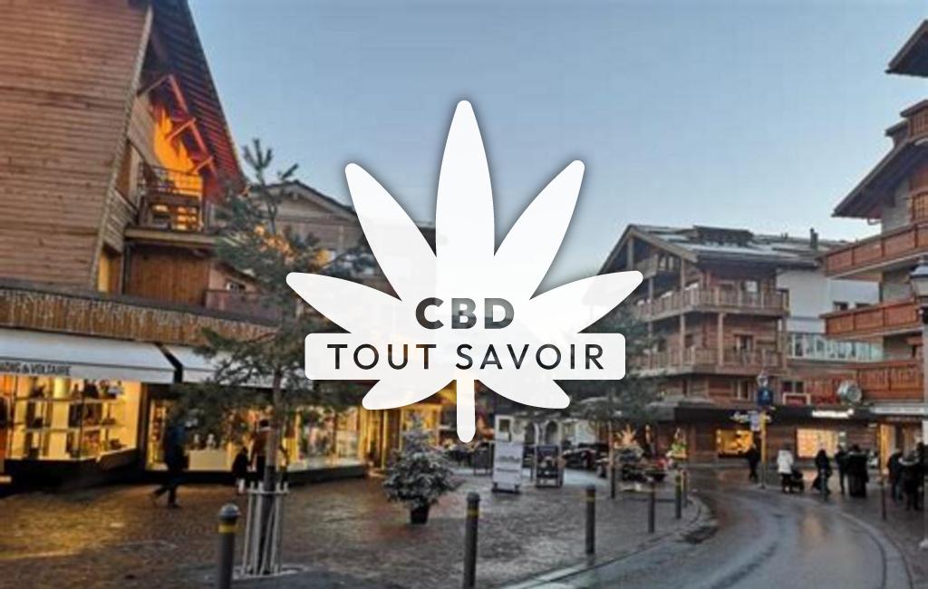 Village à Crans avec feuille Cannabis CBD