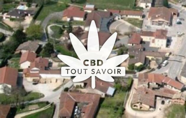 Village à Crottet avec feuille Cannabis CBD