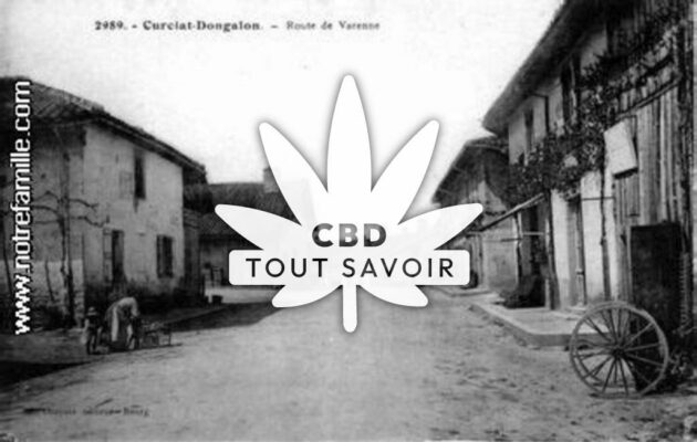 Village à Curciat-Dongalon avec feuille Cannabis CBD