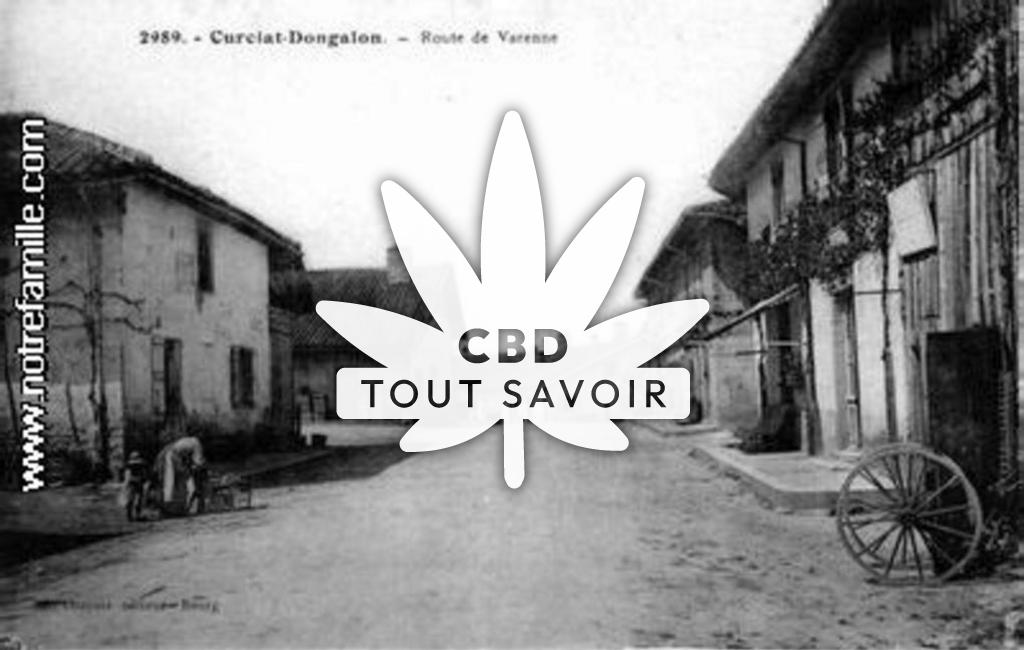 Village à Curciat-Dongalon avec feuille Cannabis CBD