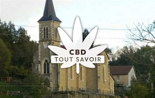 Village à Cuzieu avec feuille Cannabis CBD