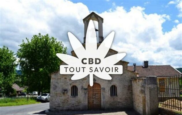 Village à Dortan avec feuille Cannabis CBD