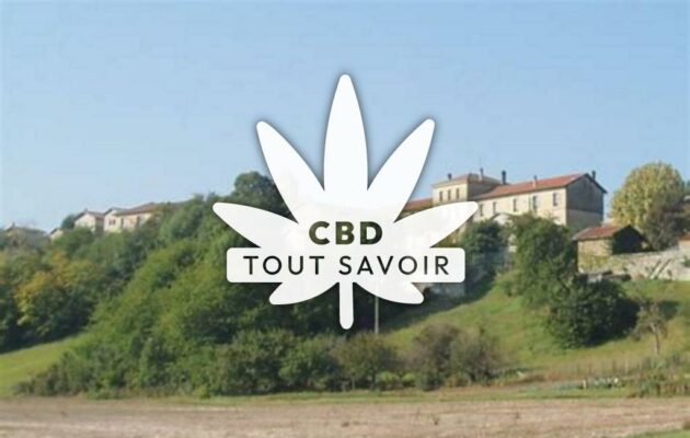 Village à Faramans avec feuille Cannabis CBD