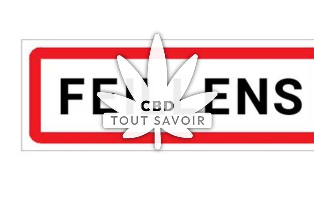 Village à Feillens avec feuille Cannabis CBD