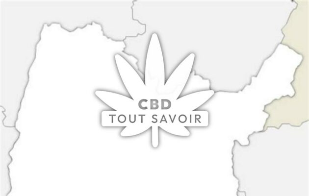 Village à Flaxieu avec feuille Cannabis CBD