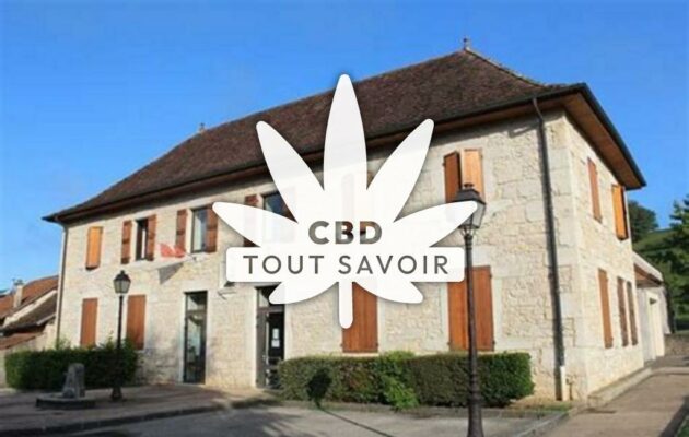 Village à Groslee-Saint-Benoit avec feuille Cannabis CBD