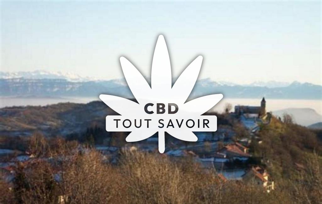 Village à Innimond avec feuille Cannabis CBD