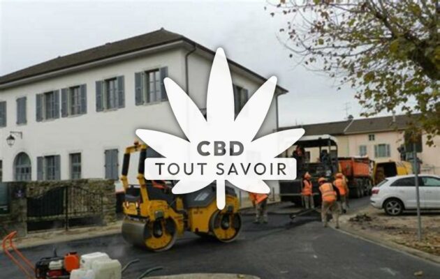 Village à Izernore avec feuille Cannabis CBD