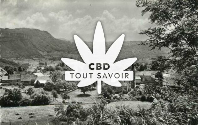 Village à Izieu avec feuille Cannabis CBD