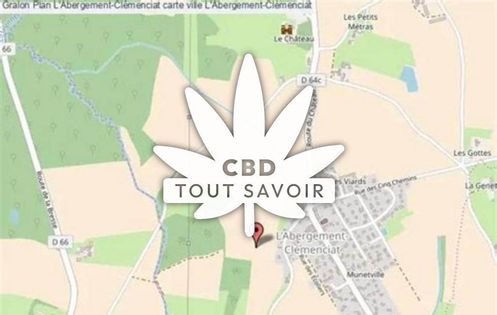 Village à L'Abergement-Clemenciat avec feuille Cannabis CBD