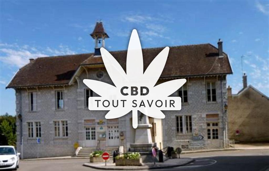 Village à Lantenay avec feuille Cannabis CBD