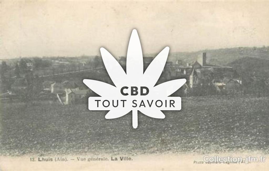 Village à Lhuis avec feuille Cannabis CBD