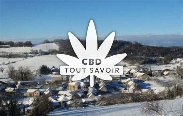 Village à Lompnas avec feuille Cannabis CBD