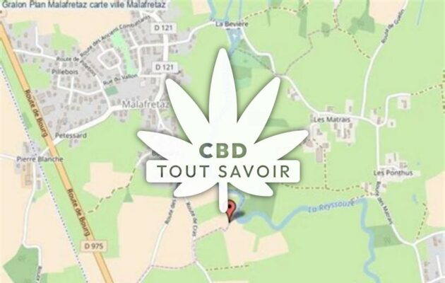 Village à Malafretaz avec feuille Cannabis CBD