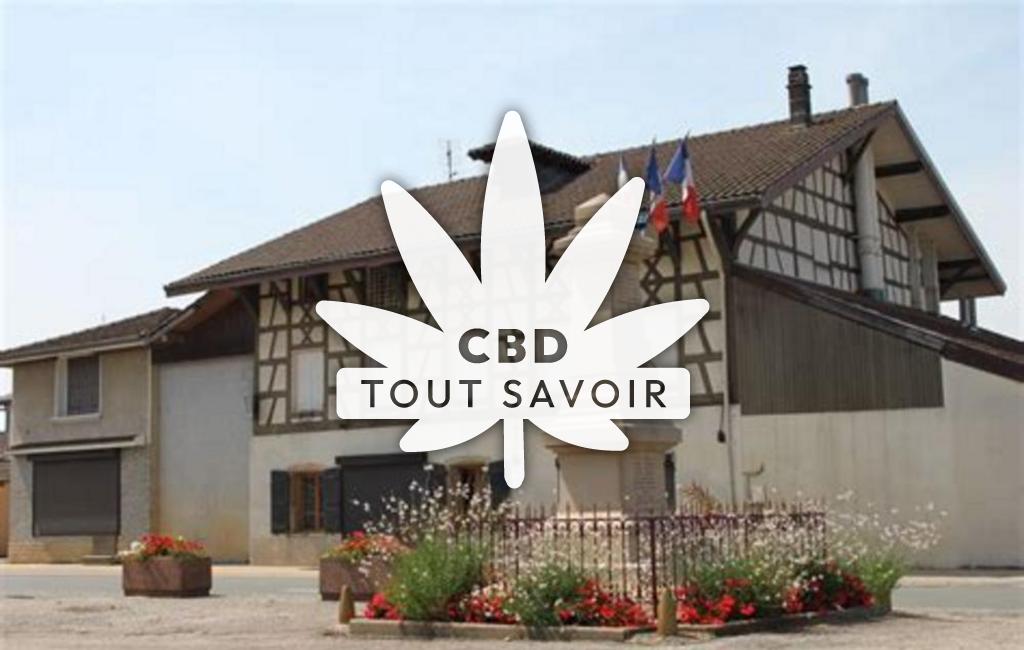 Village à Marsonnas avec feuille Cannabis CBD