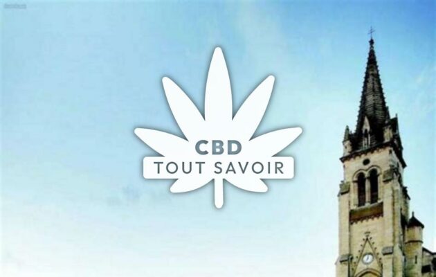 Village à Merignat avec feuille Cannabis CBD