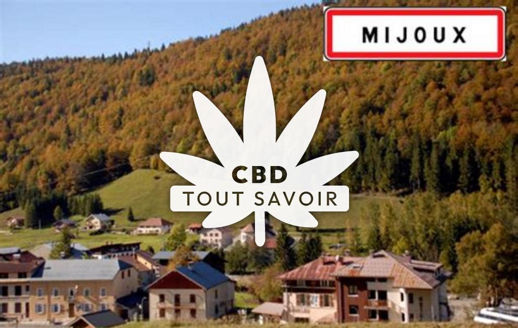 Village à Mijoux avec feuille Cannabis CBD