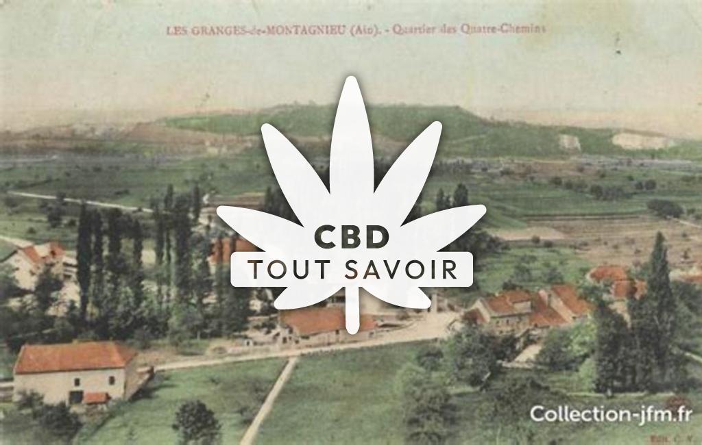 Village à Montagnieu avec feuille Cannabis CBD