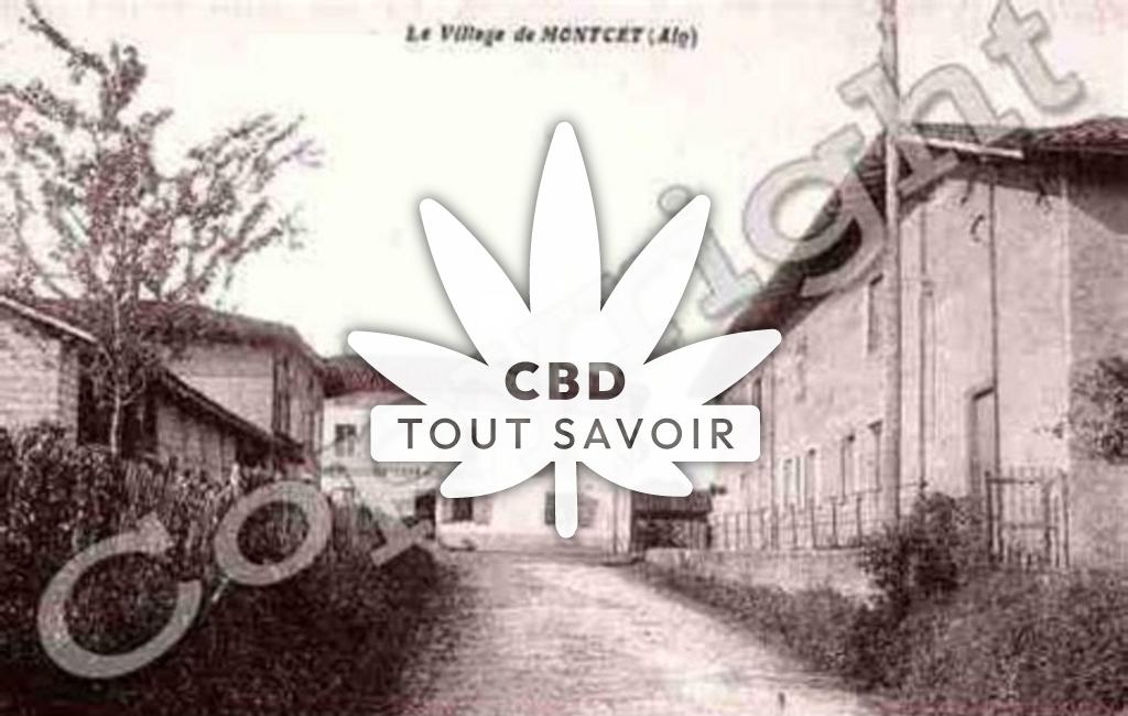 Village à Montcet avec feuille Cannabis CBD