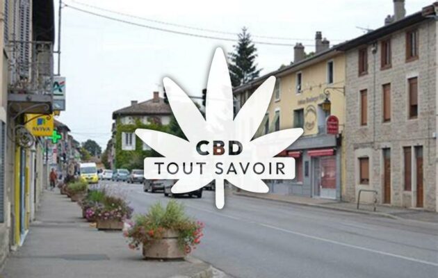 Village à Montrevel-en-Bresse avec feuille Cannabis CBD