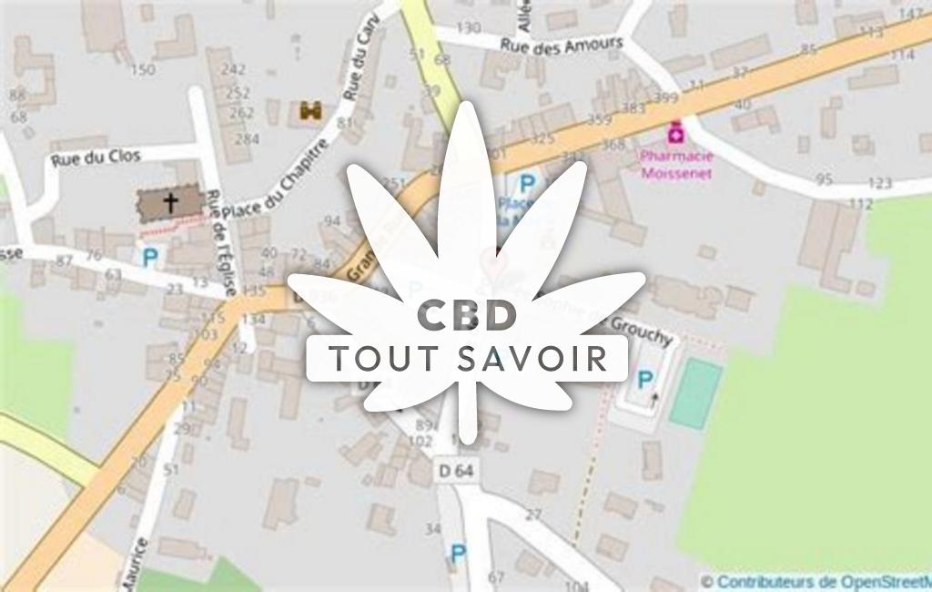 Village à Neuville-les-Dames avec feuille Cannabis CBD