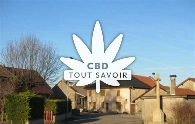 Village à Ordonnaz avec feuille Cannabis CBD