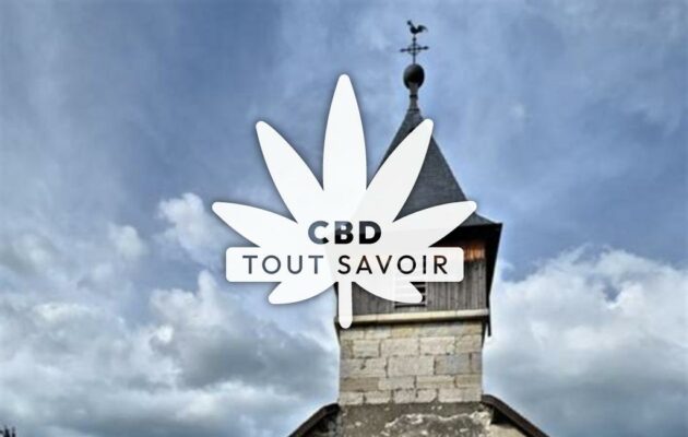 Village à Pollieu avec feuille Cannabis CBD