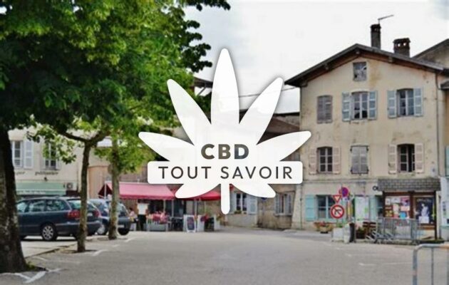 Village à Poncin avec feuille Cannabis CBD