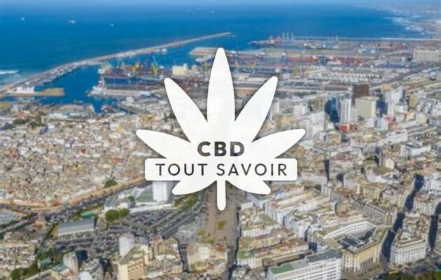 Village à Port avec feuille Cannabis CBD