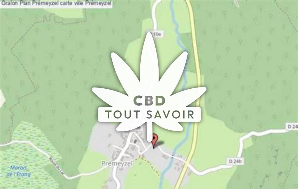 Village à Premeyzel avec feuille Cannabis CBD