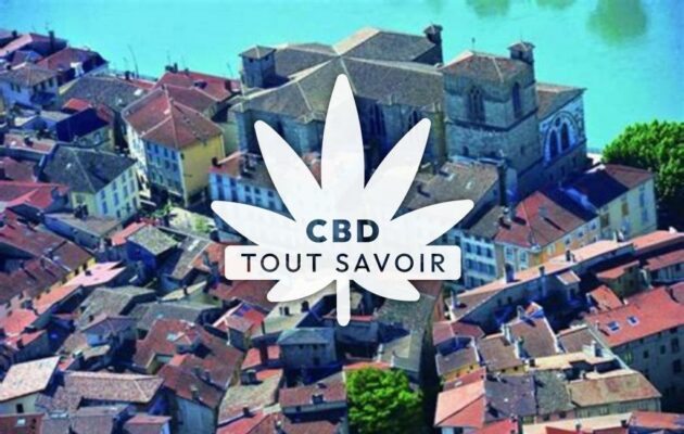 Village à Romans avec feuille Cannabis CBD