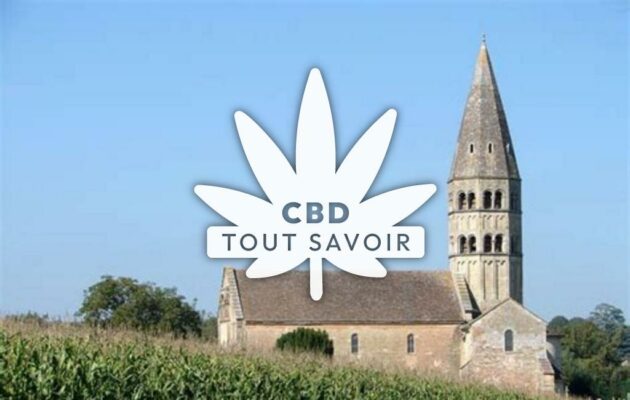 Village à Saint-Andre-de-Bage avec feuille Cannabis CBD