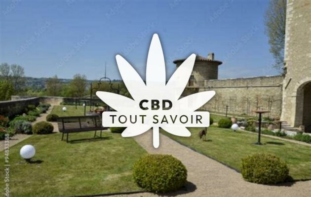 Village à Saint-Bernard avec feuille Cannabis CBD